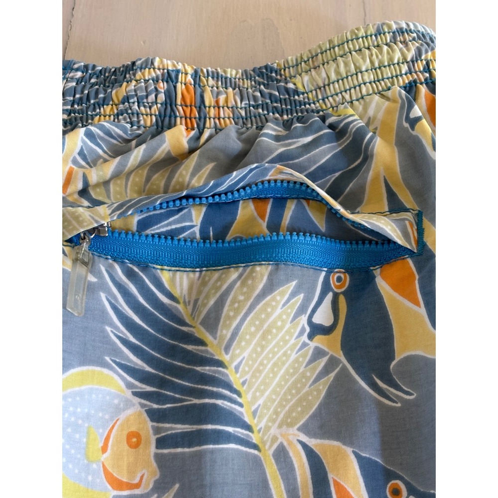 Tori Richard Mens XL Swim Trunks Blue Tropical Fish Mesh Lined Board Shorts 6in - Picture 8 of 12
